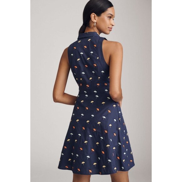 MAEVE BY ANTHROPOLOGIE Women's Sleeveless Mini Shirt Dress Size XS In Blue - Picture 2 of 11